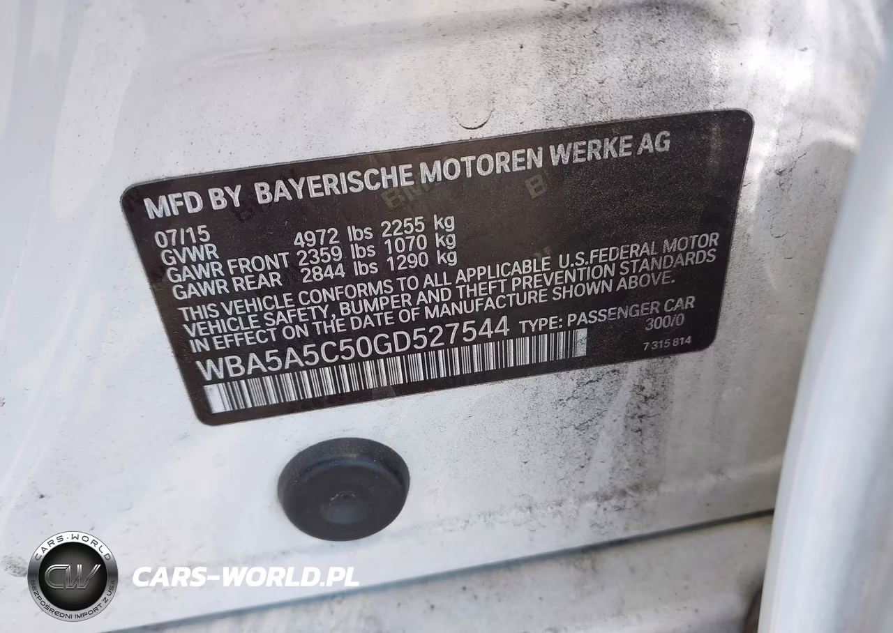 2016 BMW 528I VIN:WBA5A5C50GD527544 - 9