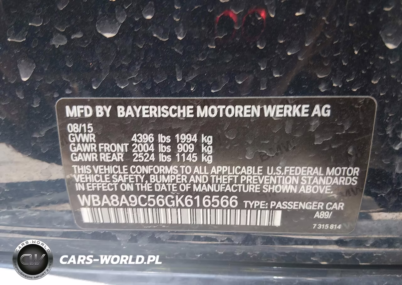 2016 BMW 320I VIN:WBA8A9C56GK616566 - 9