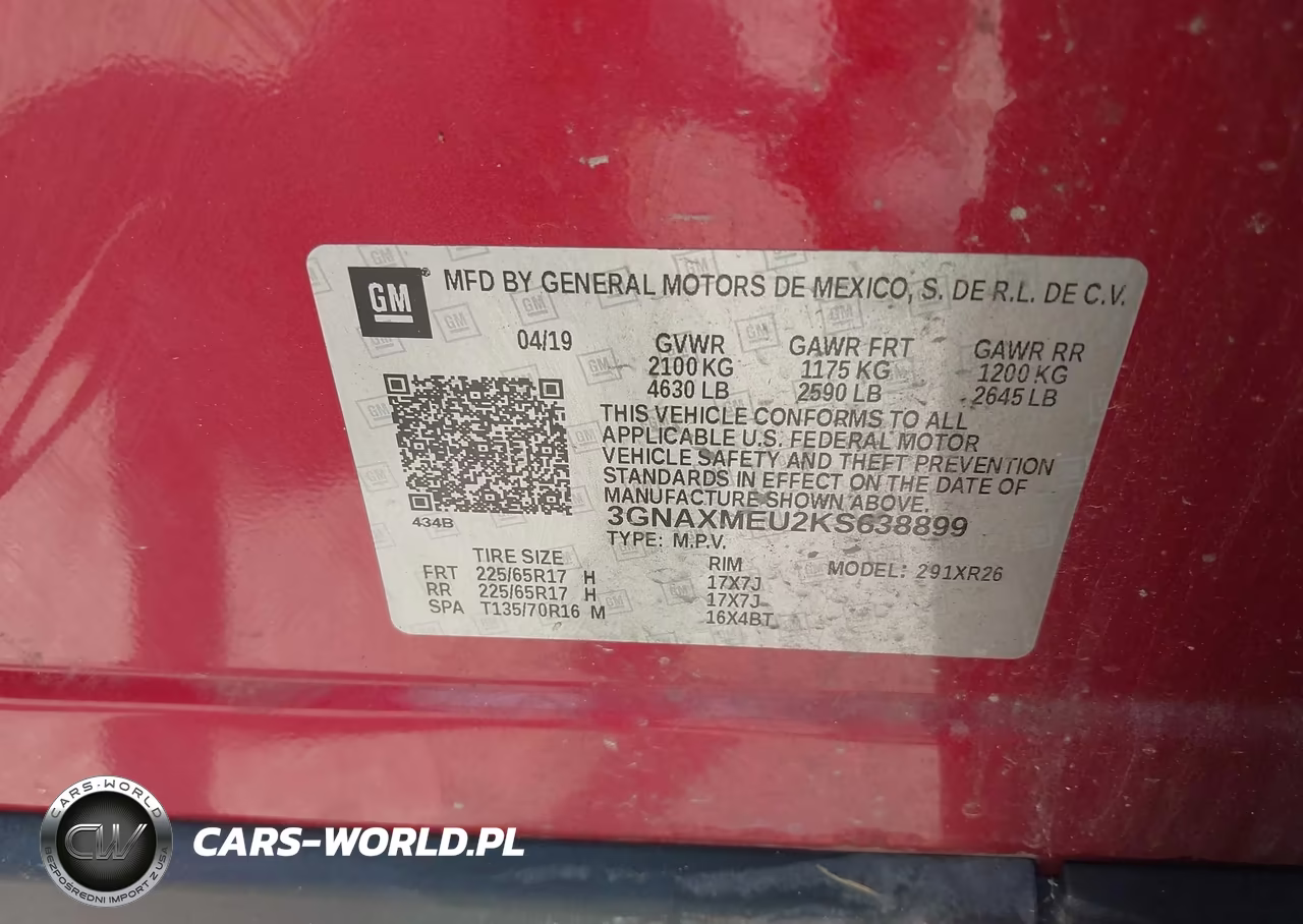 2019 Chevrolet Equinox Lt VIN:3GNAXMEU2KS638899 - 9