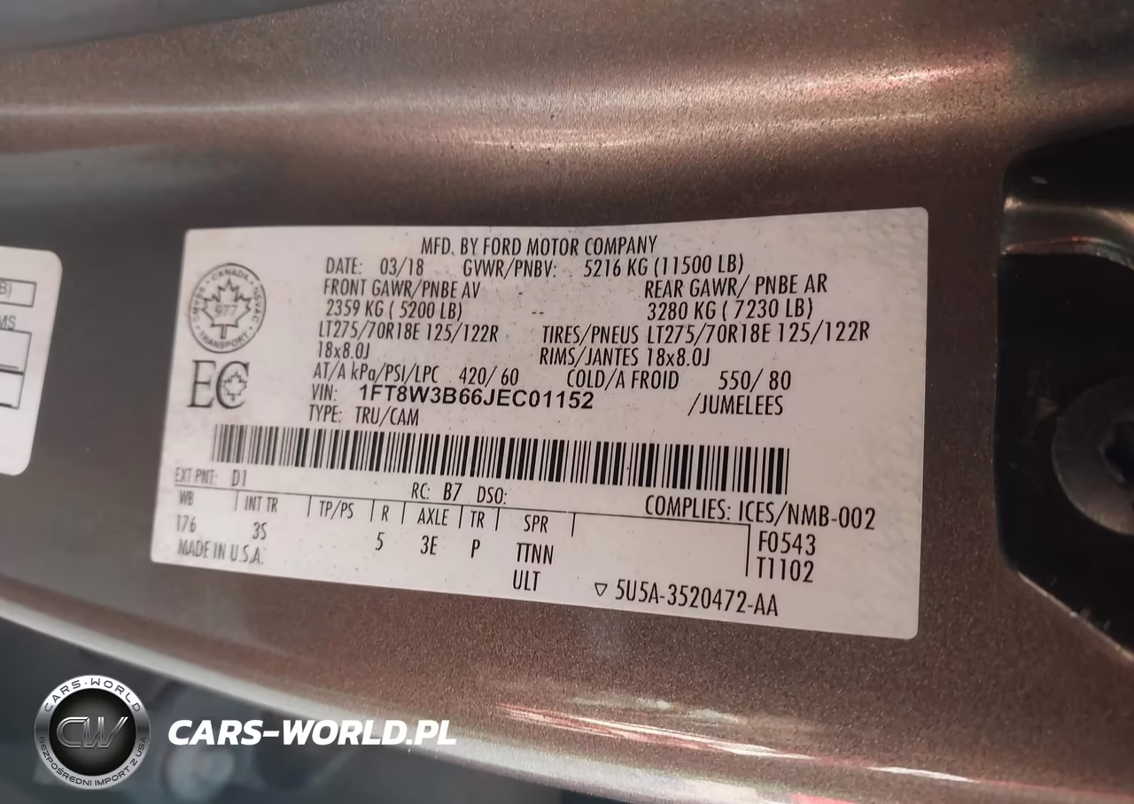 2018 Ford F-350 Xlt VIN:1FT8W3B66JEC01152 - 9