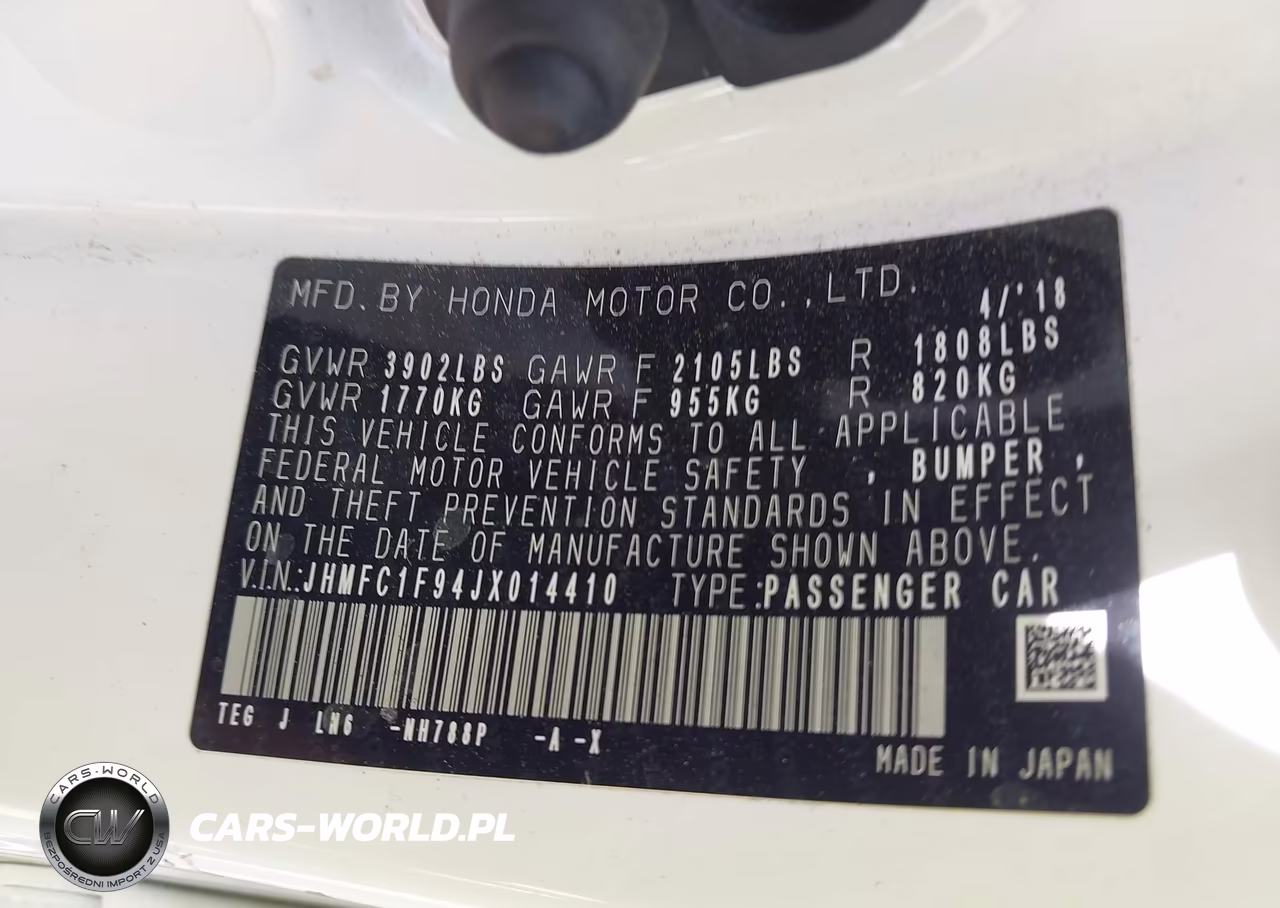 2018 Honda Civic Touring VIN:JHMFC1F94JX014410 - 9