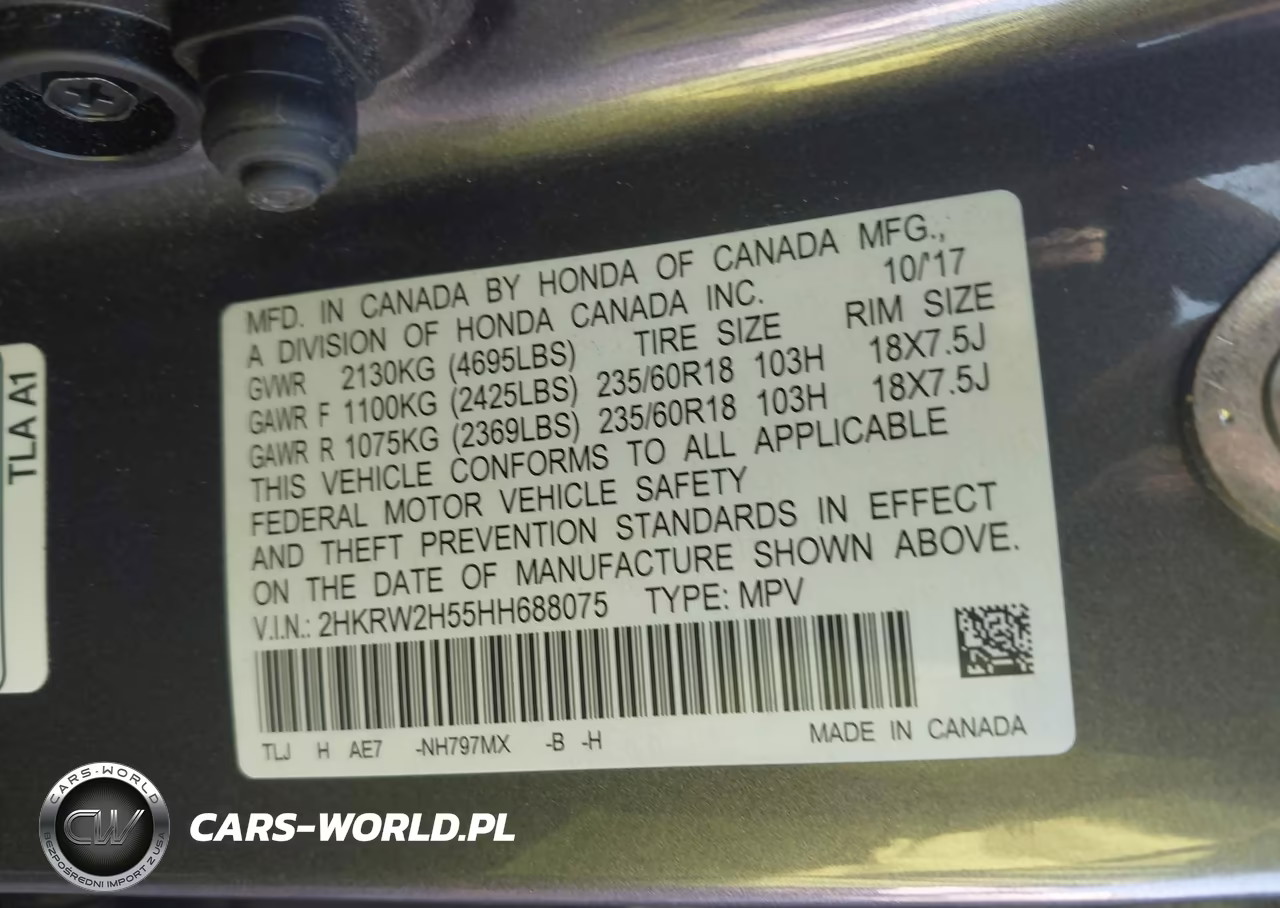 2017 Honda Cr-V Ex VIN:2HKRW2H55HH688075 - 9