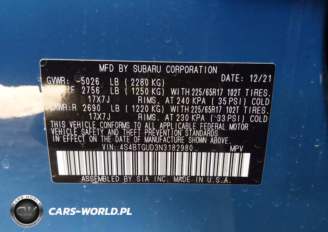 2022 Subaru Outback Wilderness VIN:4S4BTGUD3N3182980 - 9