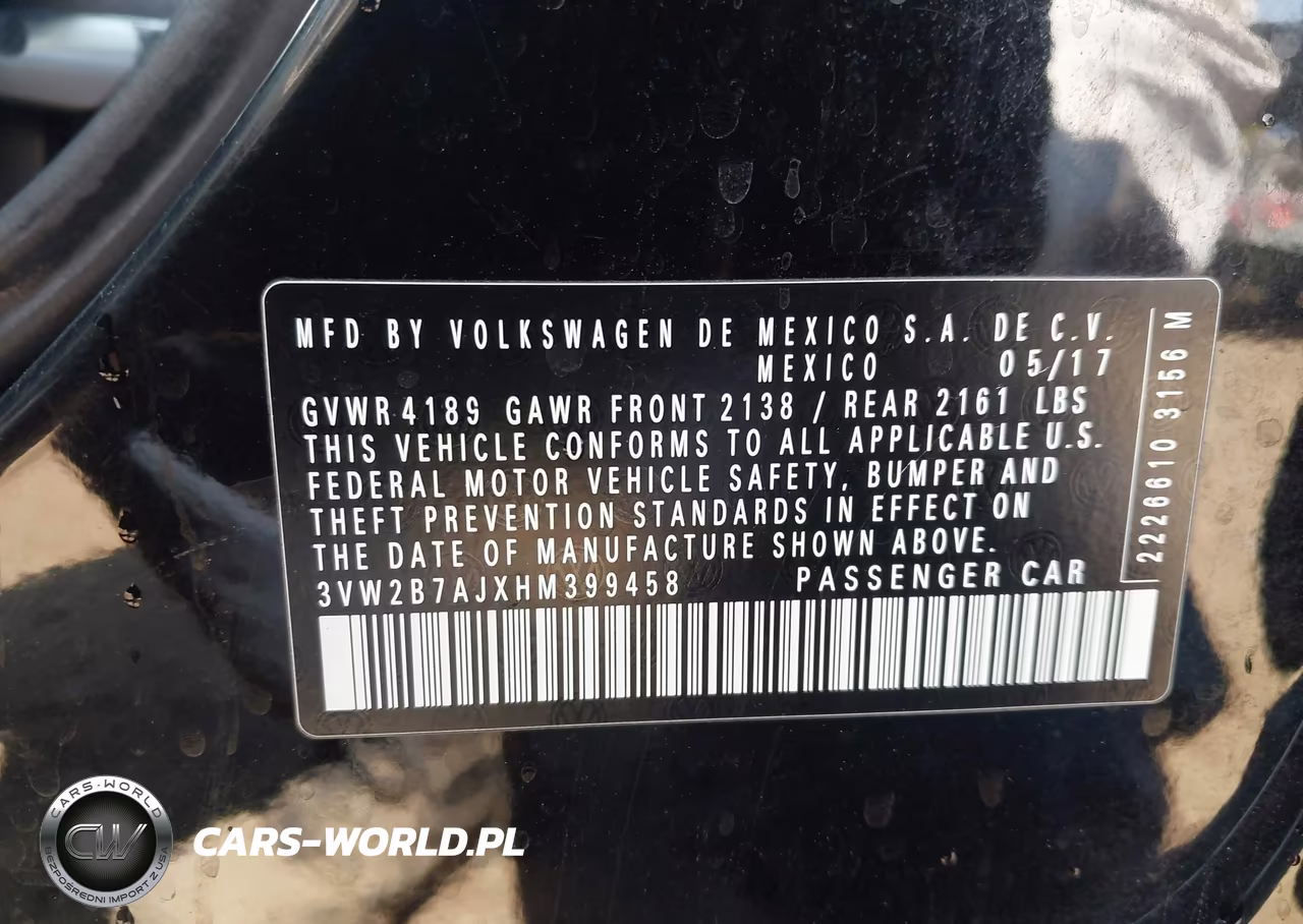 2017 Volkswagen Jetta 1.4T S VIN:3VW2B7AJXHM399458 - 9