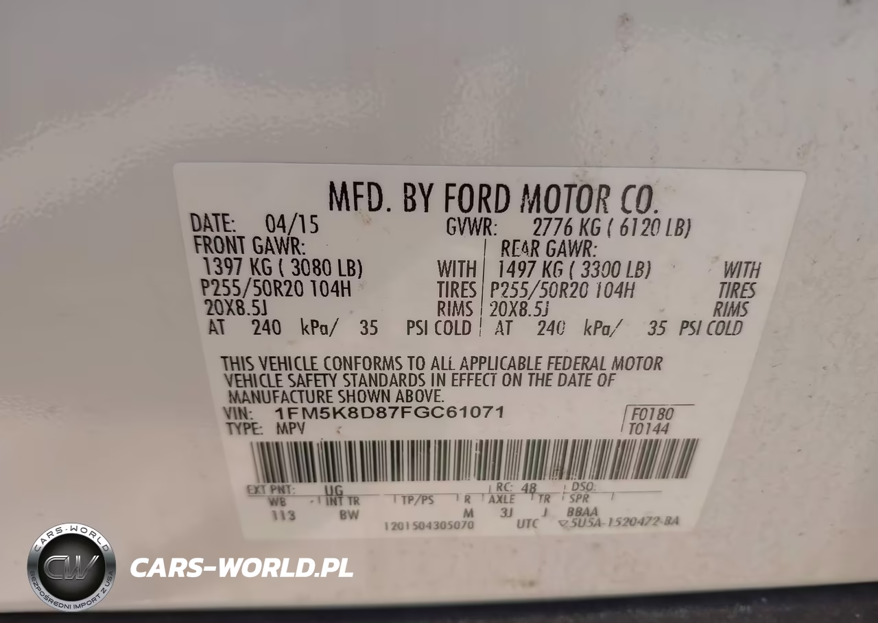 2015 Ford Explorer Xlt VIN:1FM5K8D87FGC61071 - 9