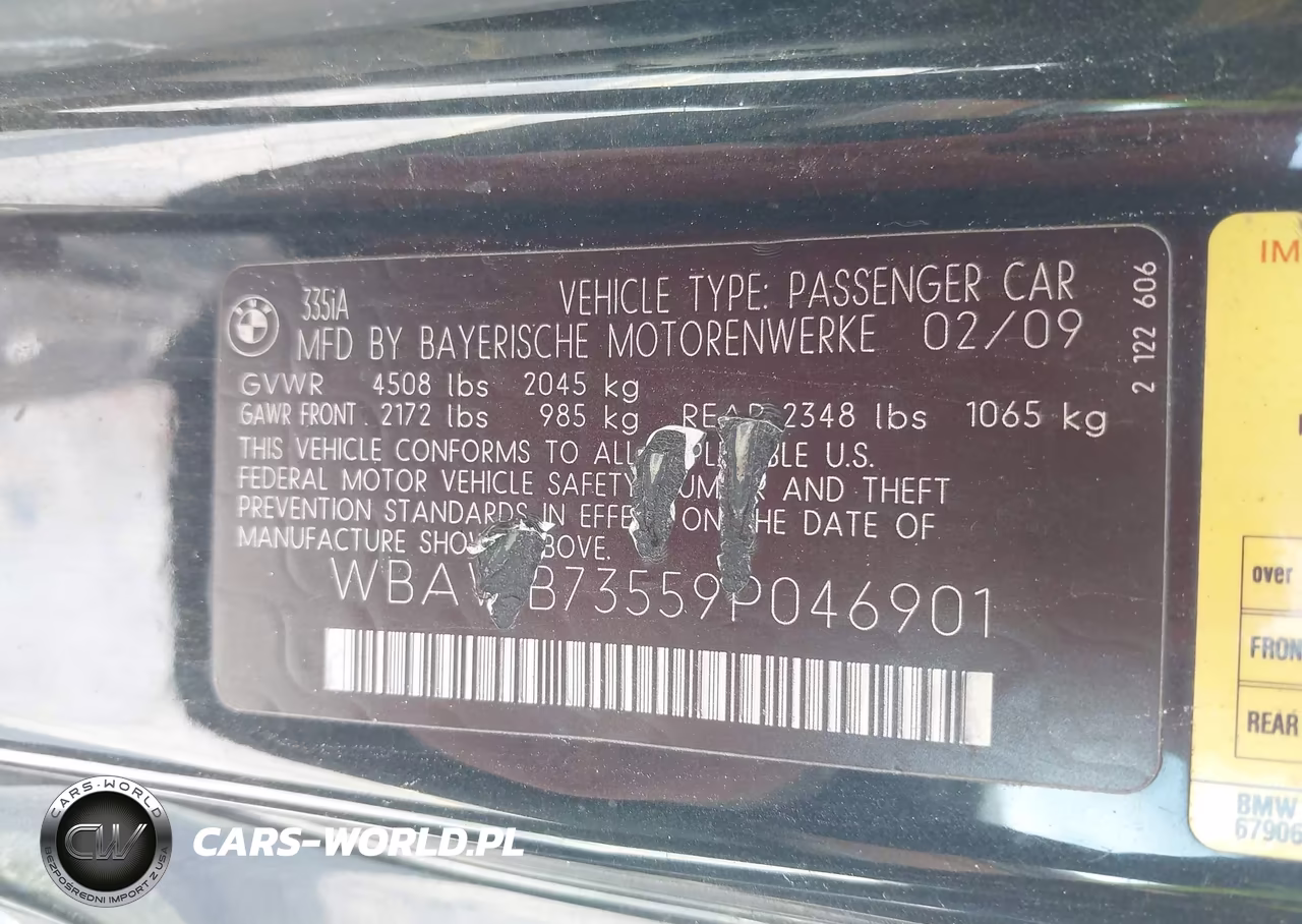 2009 BMW 335I VIN:WBAWB73559P046901 - 9