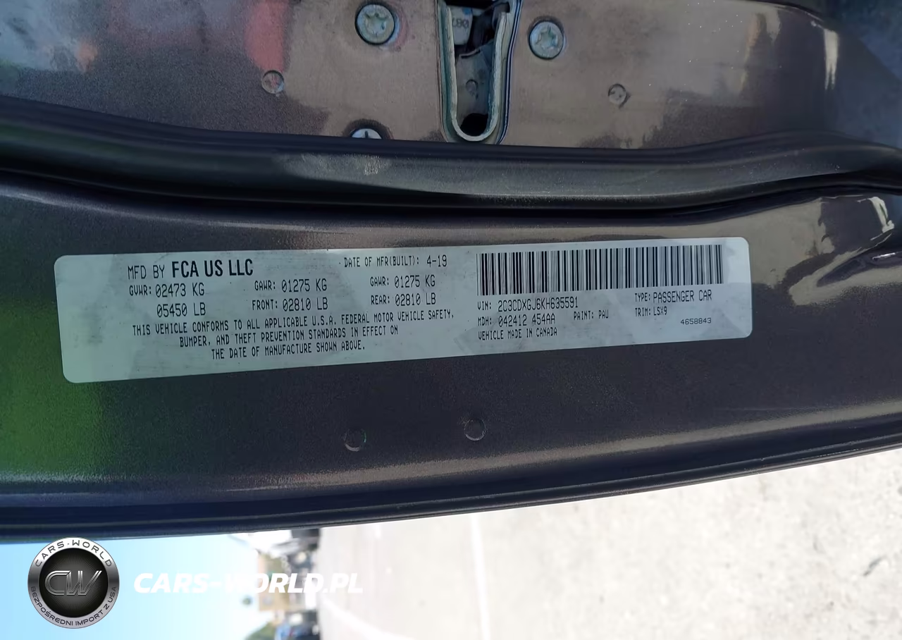 2019 Dodge Charger Scat Pack Rwd VIN:2C3CDXGJ6KH635591 - 9