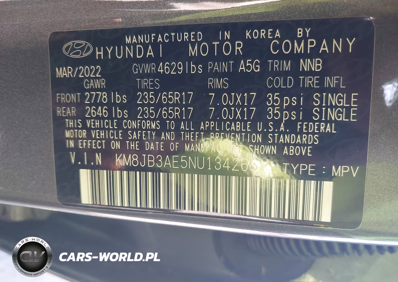 2022 Hyundai Tucson Sel VIN:KM8JB3AE5NU134265 - 9