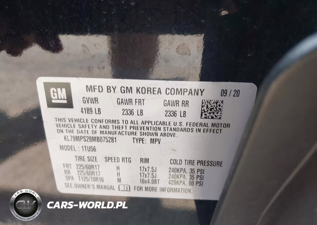2021 Chevrolet Trailblazer Fwd Lt VIN:KL79MPS28MB075281 - 9
