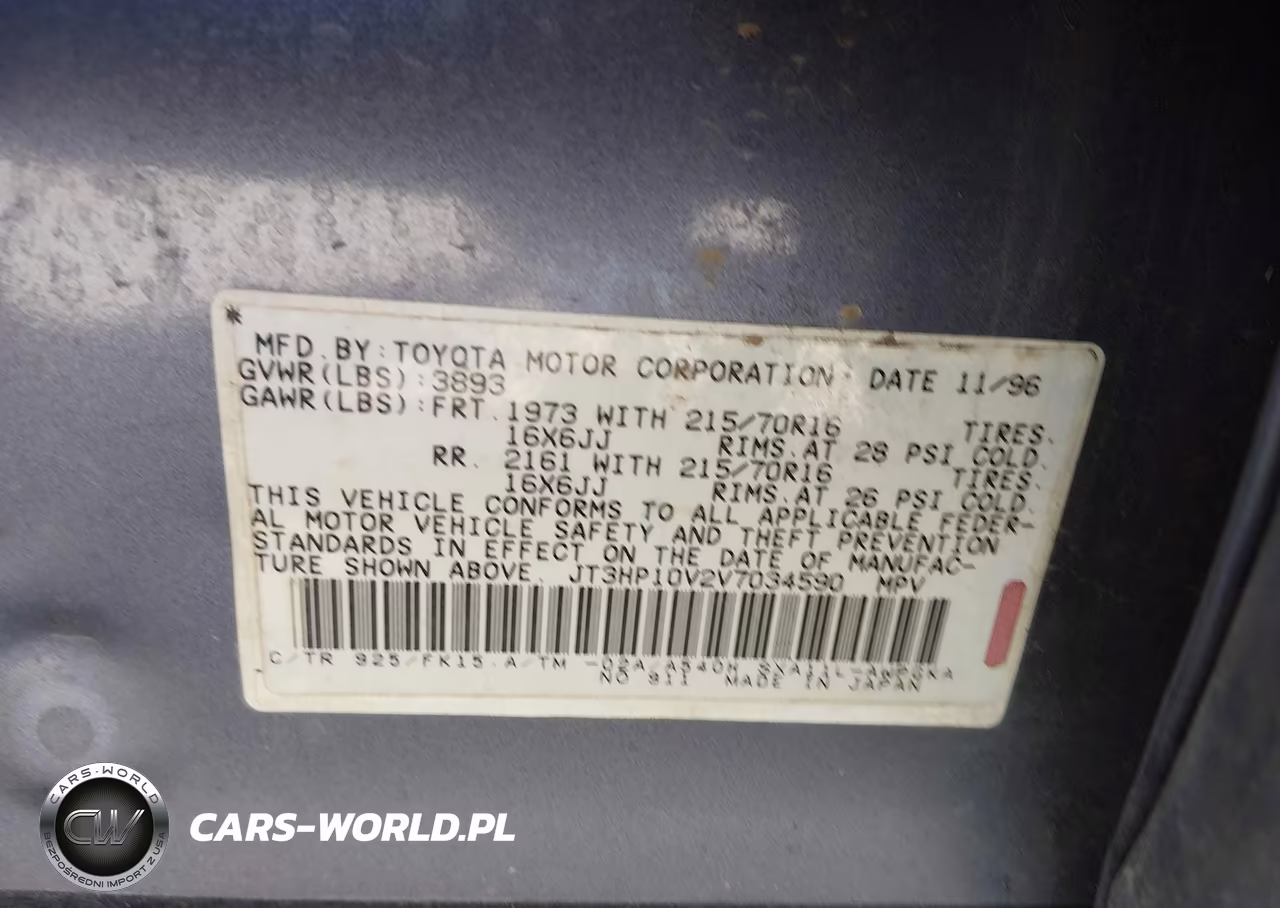 1997 Toyota Rav4 VIN:JT3HP10V2V7034590 - 9