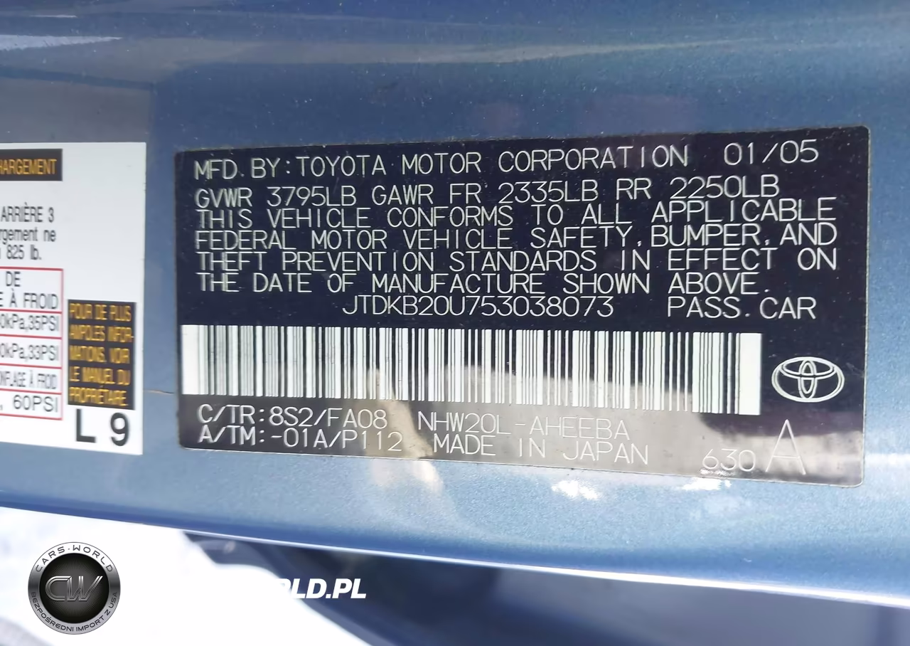 2005 Toyota Prius VIN:JTDKB20U753038073 - 9