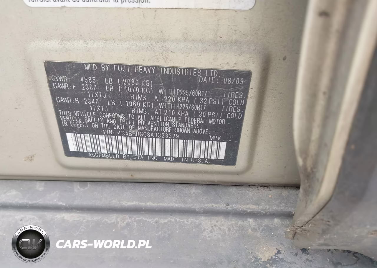 2010 Subaru Outback 2.5I Premium VIN:4S4BRBGC8A3323329 - 9