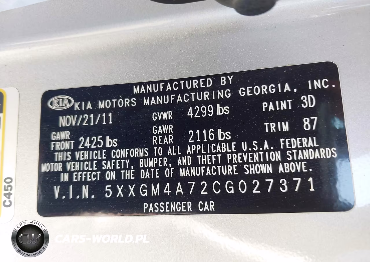2012 Kia Optima Lx VIN:5XXGM4A72CG027371 - 9