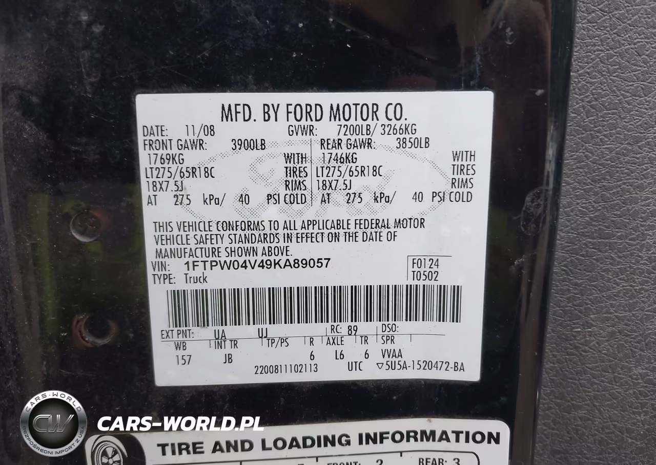 2009 Ford F-150 Fx4-Xlt VIN:1FTPW04V49KA89057 - 9