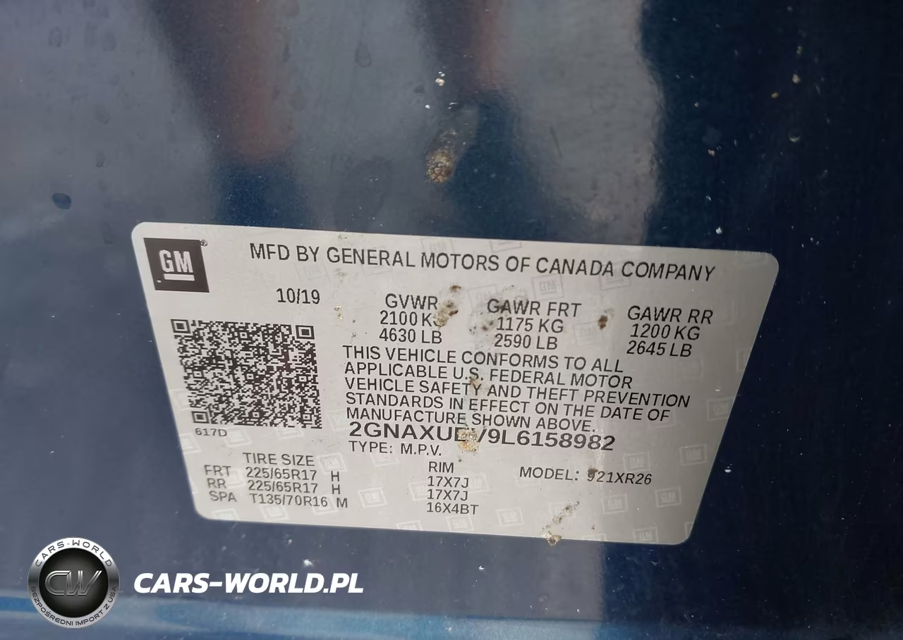 2020 Chevrolet Equinox Awd Lt 1.5L Turbo VIN:2GNAXUEV9L6158982 - 9
