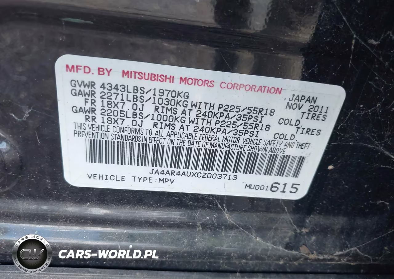 2012 Mitsubishi Outlander Sport Se VIN:JA4AR4AUXCZ003713 - 9