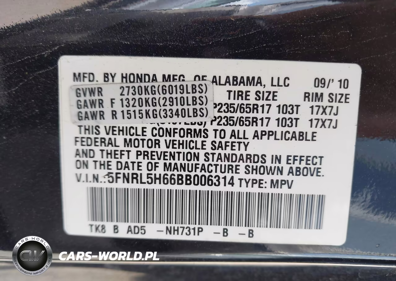 2011 Honda Odyssey Ex-L VIN:5FNRL5H66BB006314 - 9