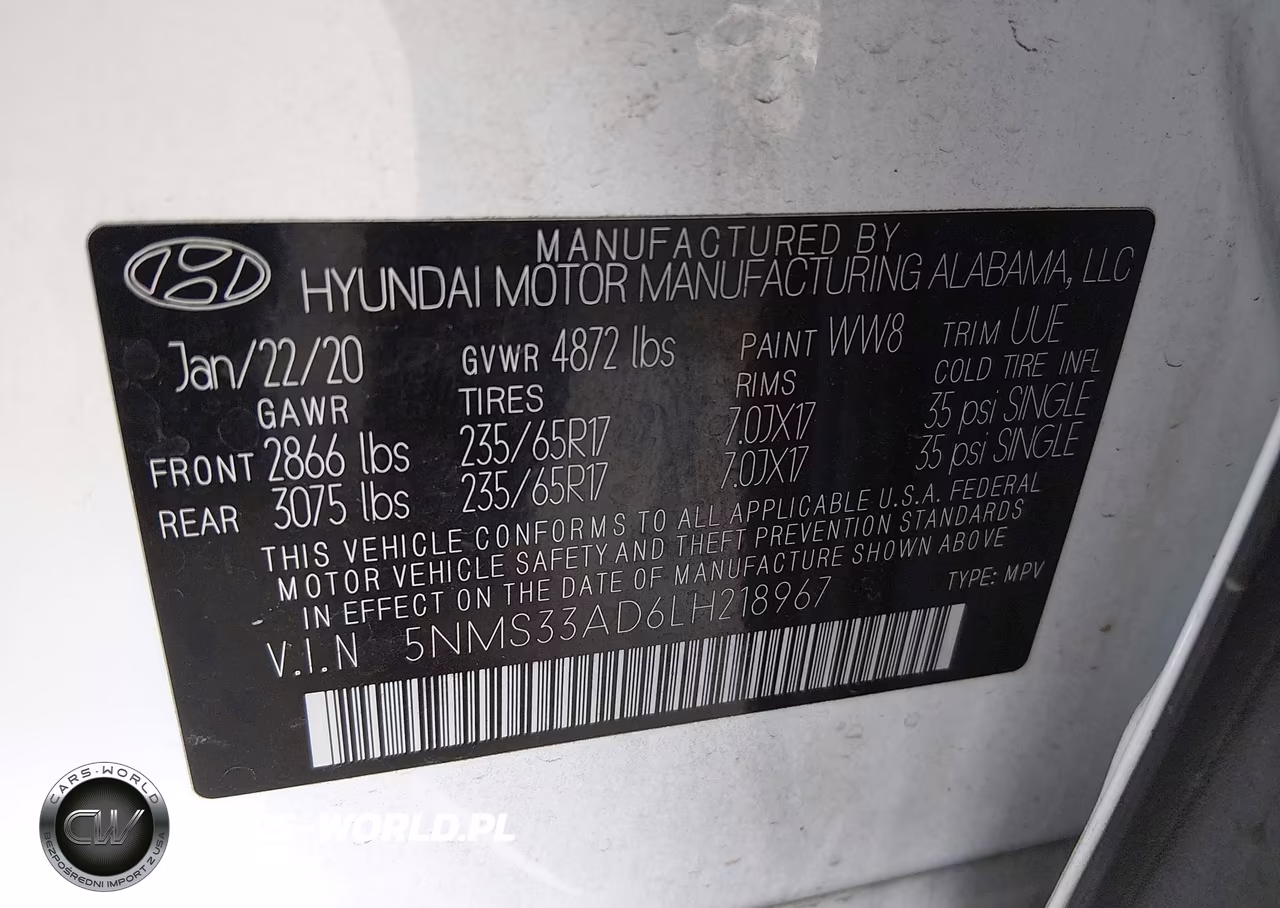 2020 Hyundai Santa Fe Sel VIN:5NMS33AD6LH218967 - 9