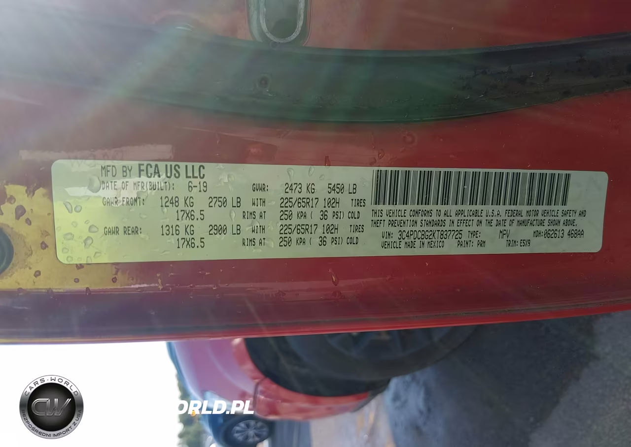 2019 Dodge Journey Se VIN:3C4PDCBG2KT837725 - 9