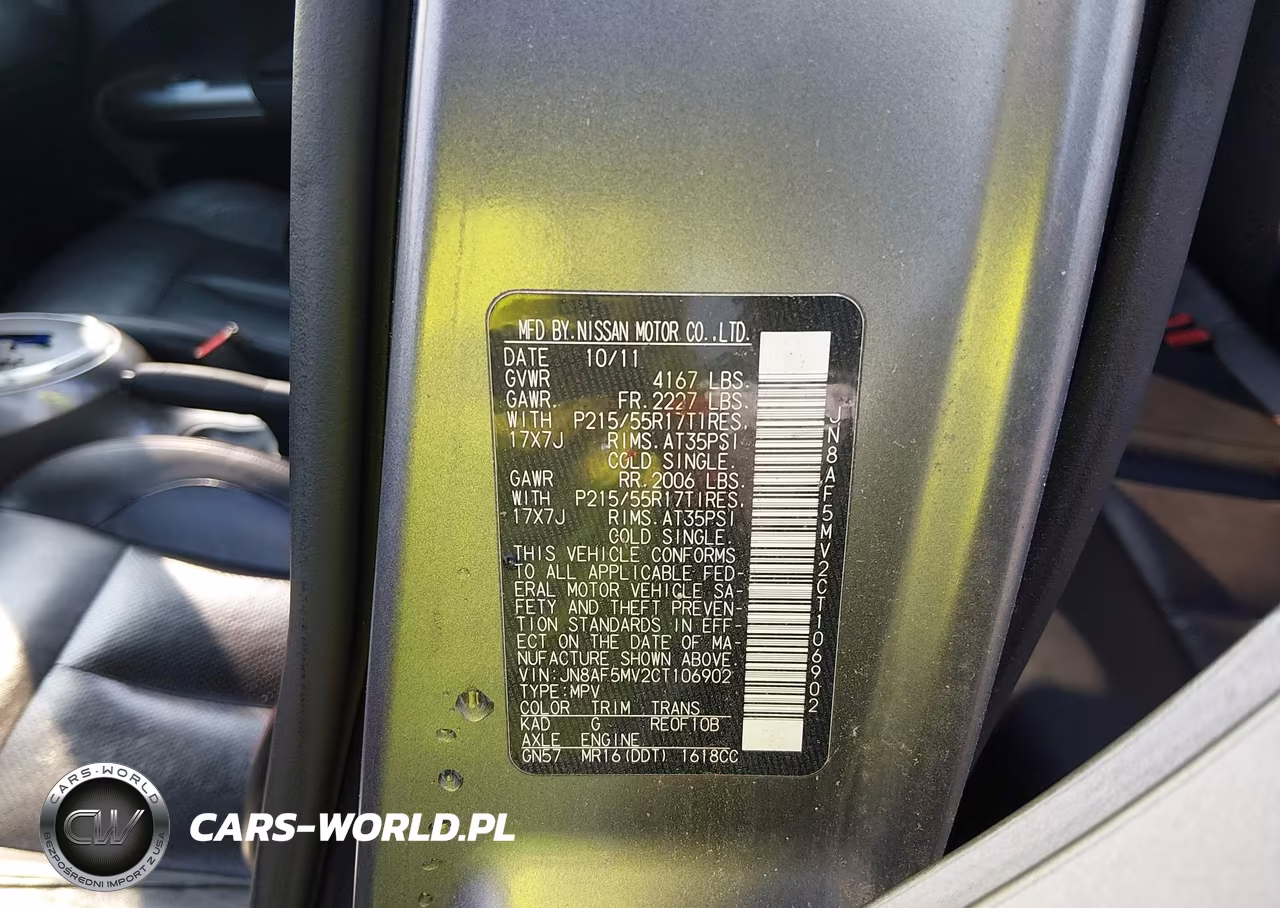 2012 Nissan Juke Sl VIN:JN8AF5MV2CT106902 - 9