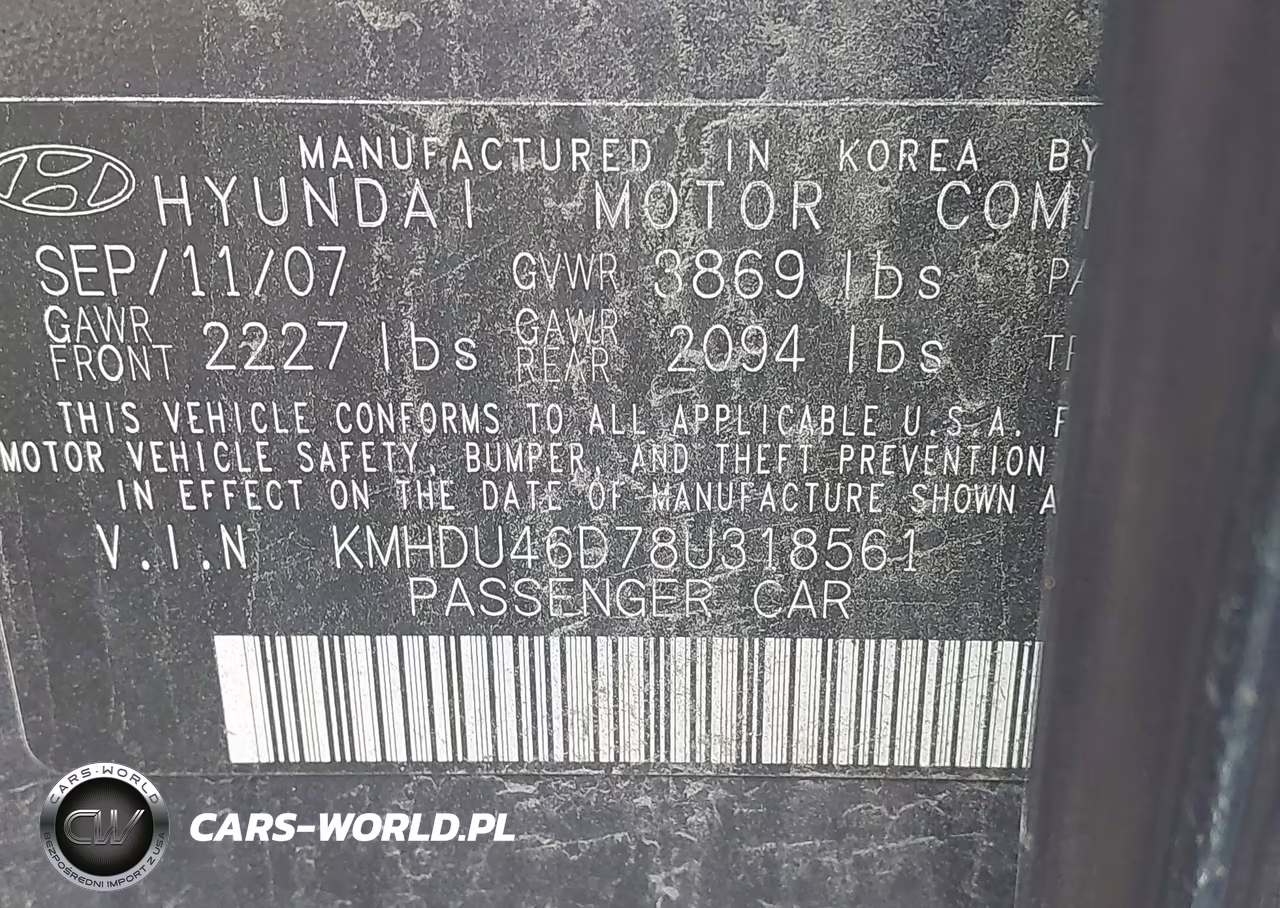 2008 Hyundai Elantra Gls-Se VIN:KMHDU46D78U318561 - 9