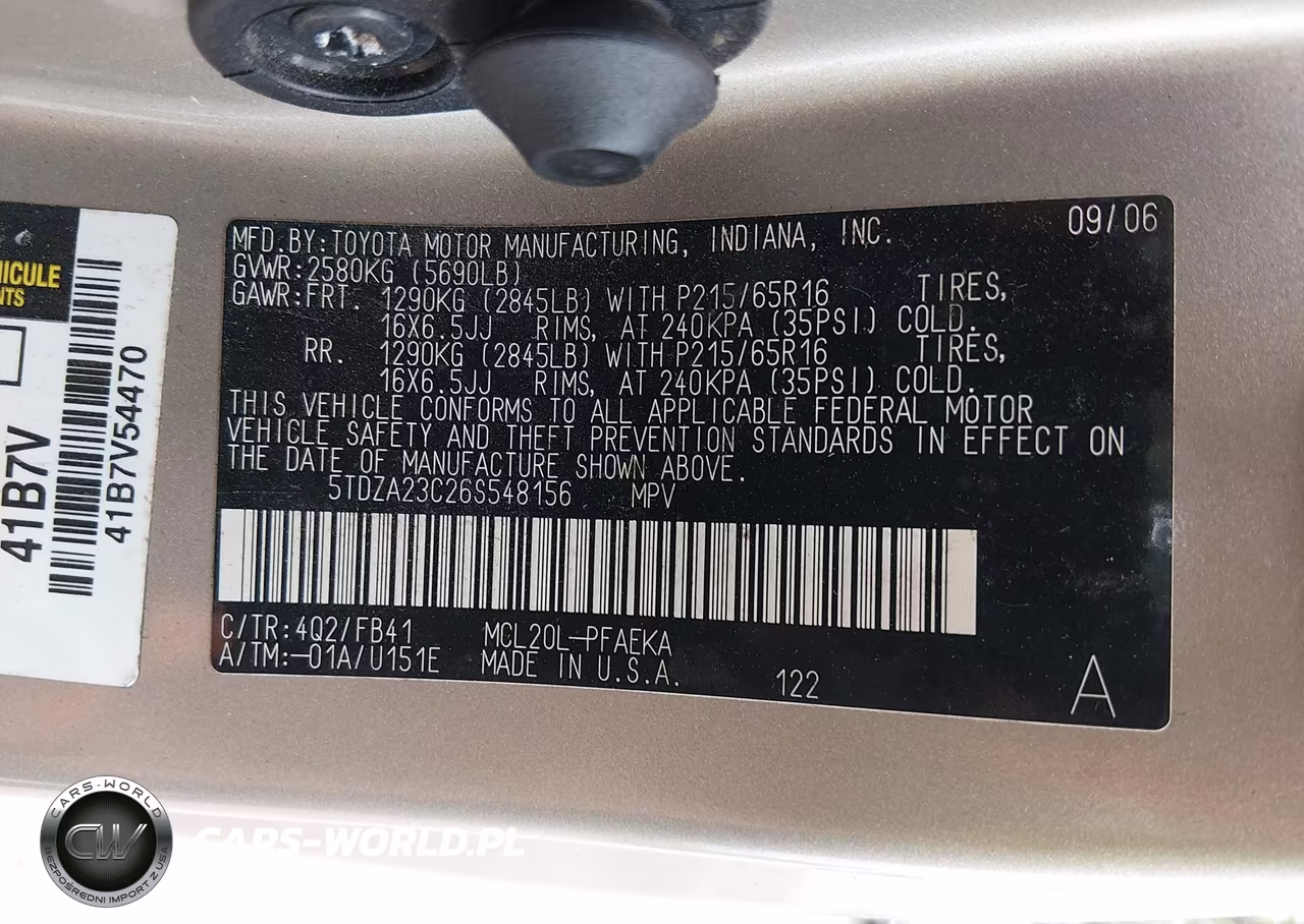 2006 Toyota Sienna Ce VIN:5TDZA23C26S548156 - 9