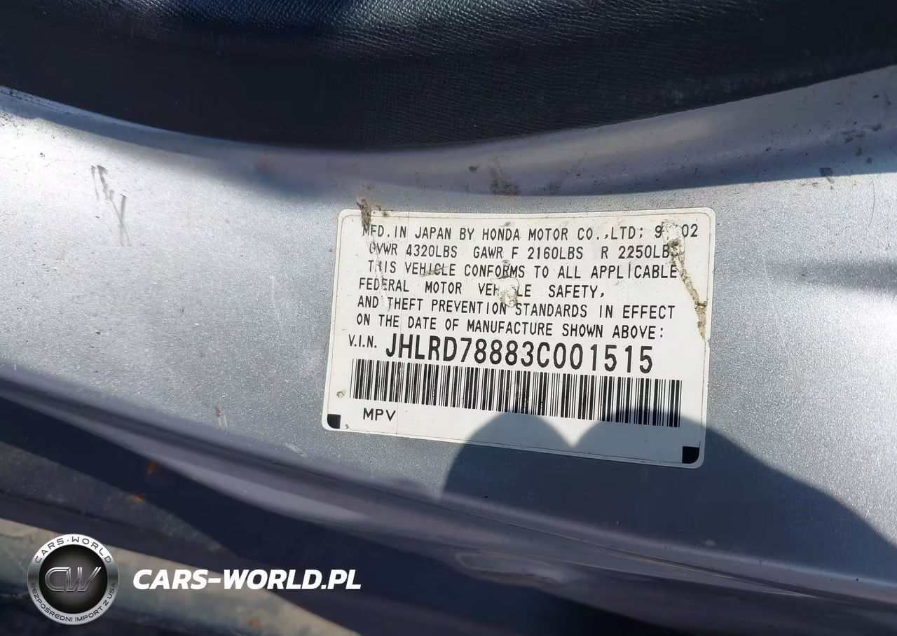 2003 Honda Cr-V Ex VIN:JHLRD78883C001515 - 9