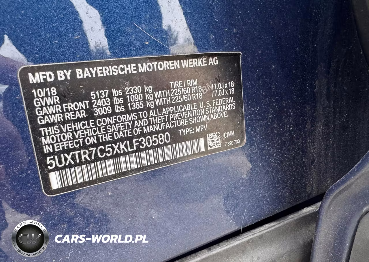 2019 BMW X3 Sdrive30I VIN:5UXTR7C5XKLF30580 - 9
