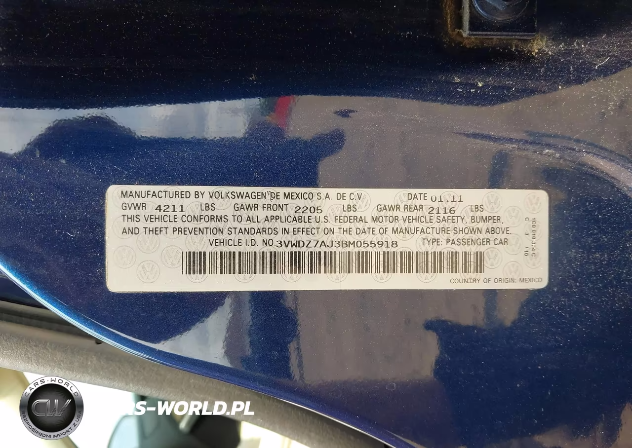 2011 Volkswagen Jetta 2.5L Se VIN:3VWDZ7AJ3BM055918 - 9
