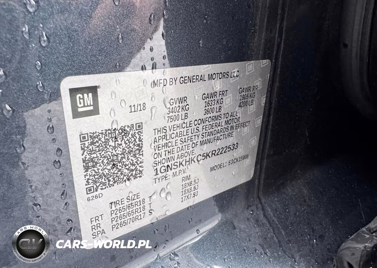 2019 Chevrolet Suburban K1500 Lt VIN:1GNSKHKC5KR222533 - 9