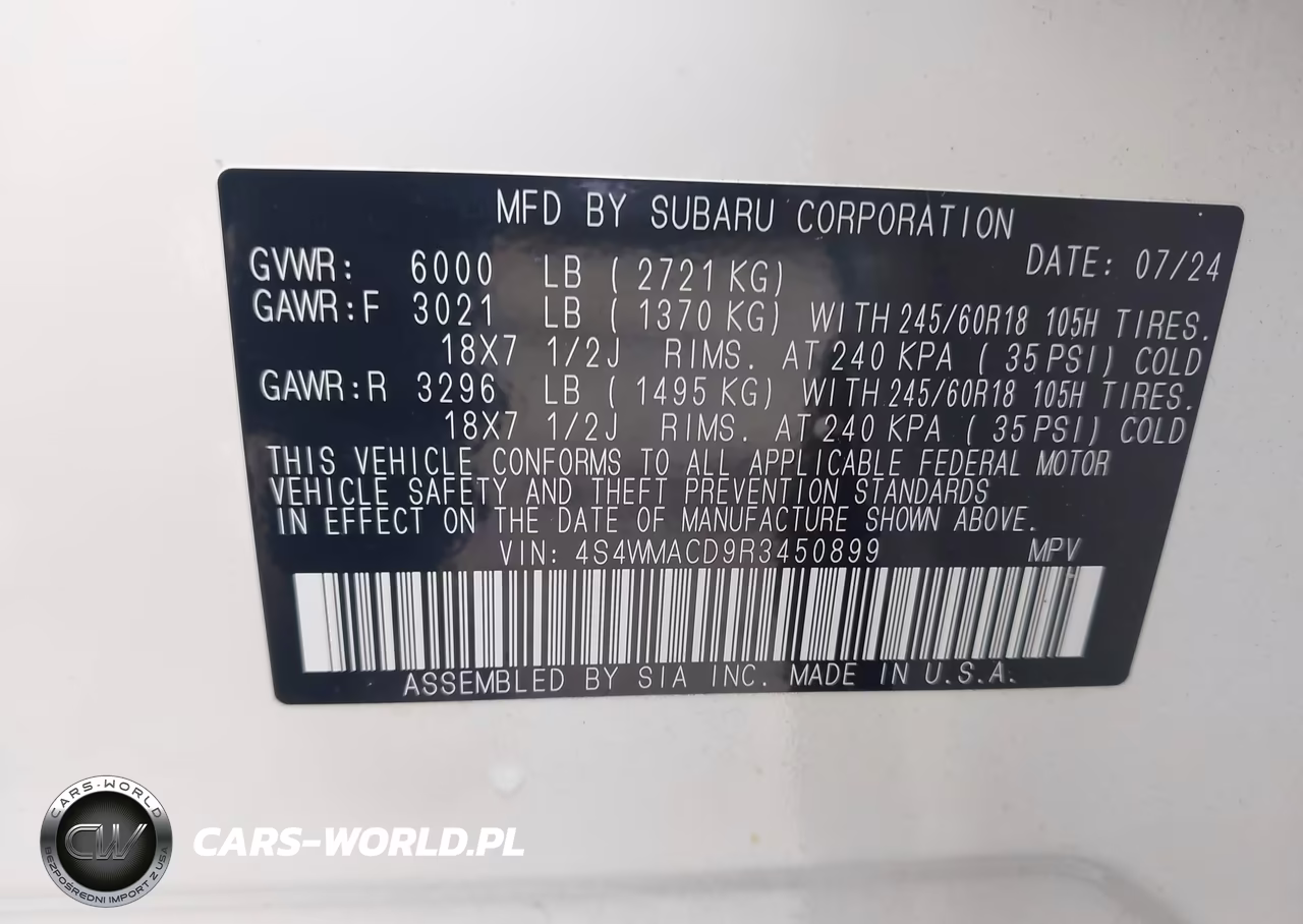 2024 Subaru Ascent Premium 8-Passenger VIN:4S4WMACD9R3450899 - 9