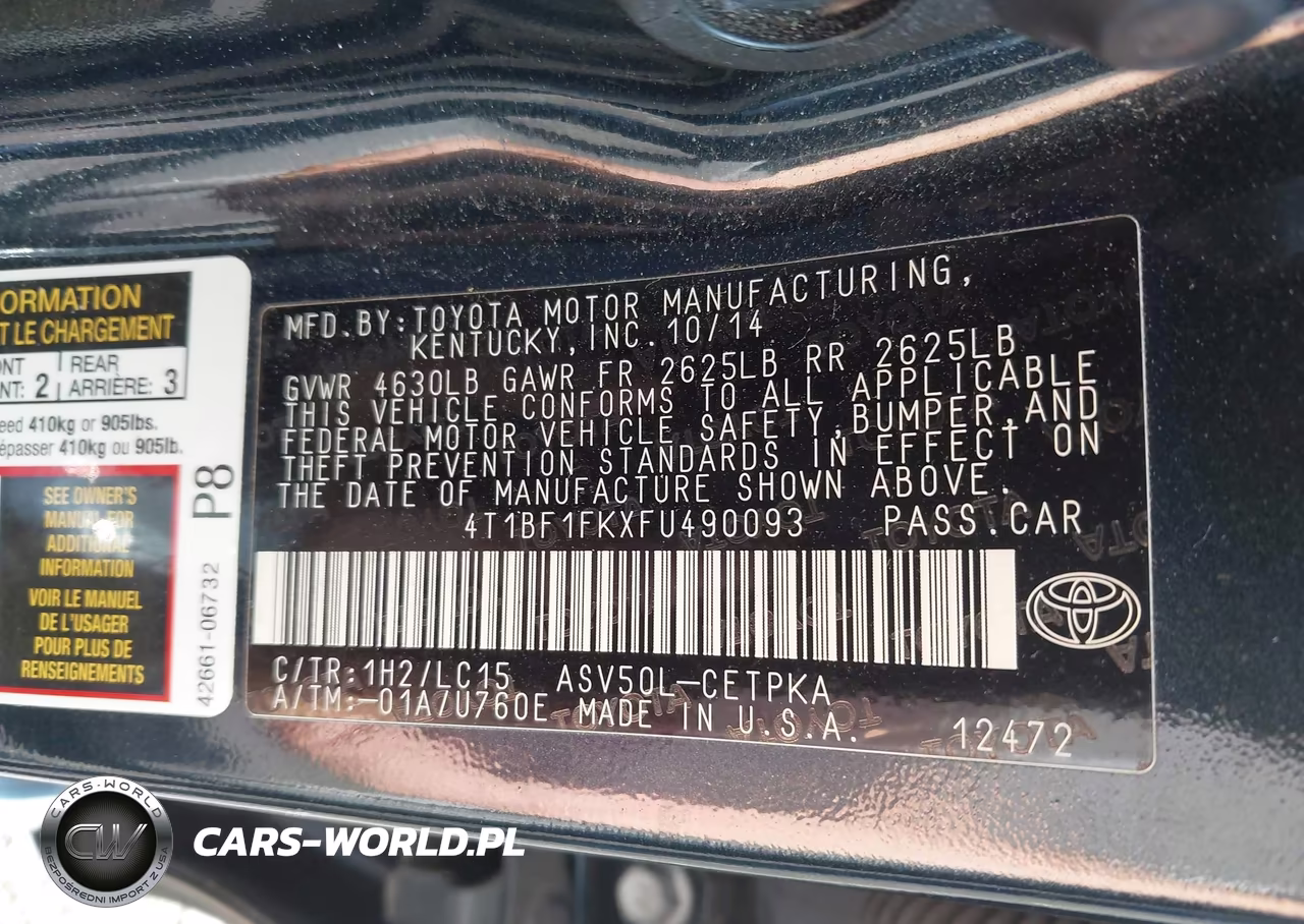 2015 Toyota Camry Xse VIN:4T1BF1FKXFU490093 - 9