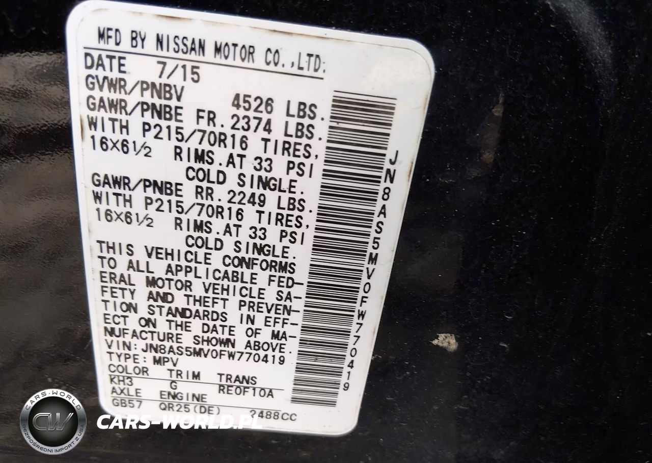 2015 Nissan Rogue Select S VIN:JN8AS5MV0FW770419 - 9