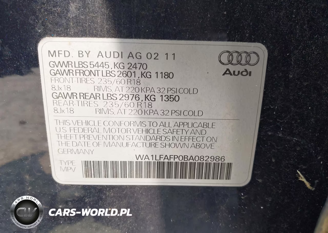2011 Audi Q5 2.0T Premium VIN:WA1LFAFP0BA082986 - 9