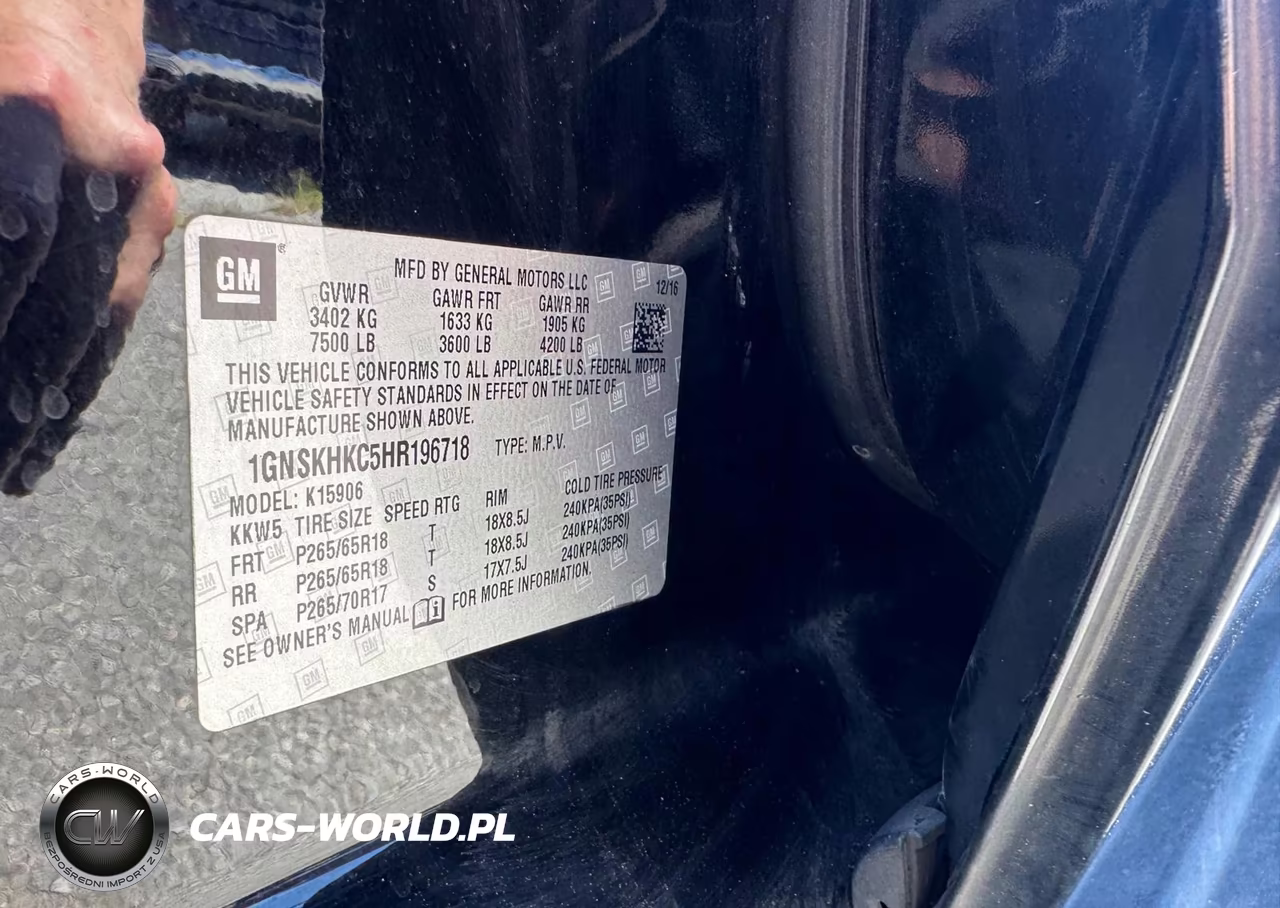 2017 Chevrolet Suburban K1500 Lt VIN:1GNSKHKC5HR196718 - 9