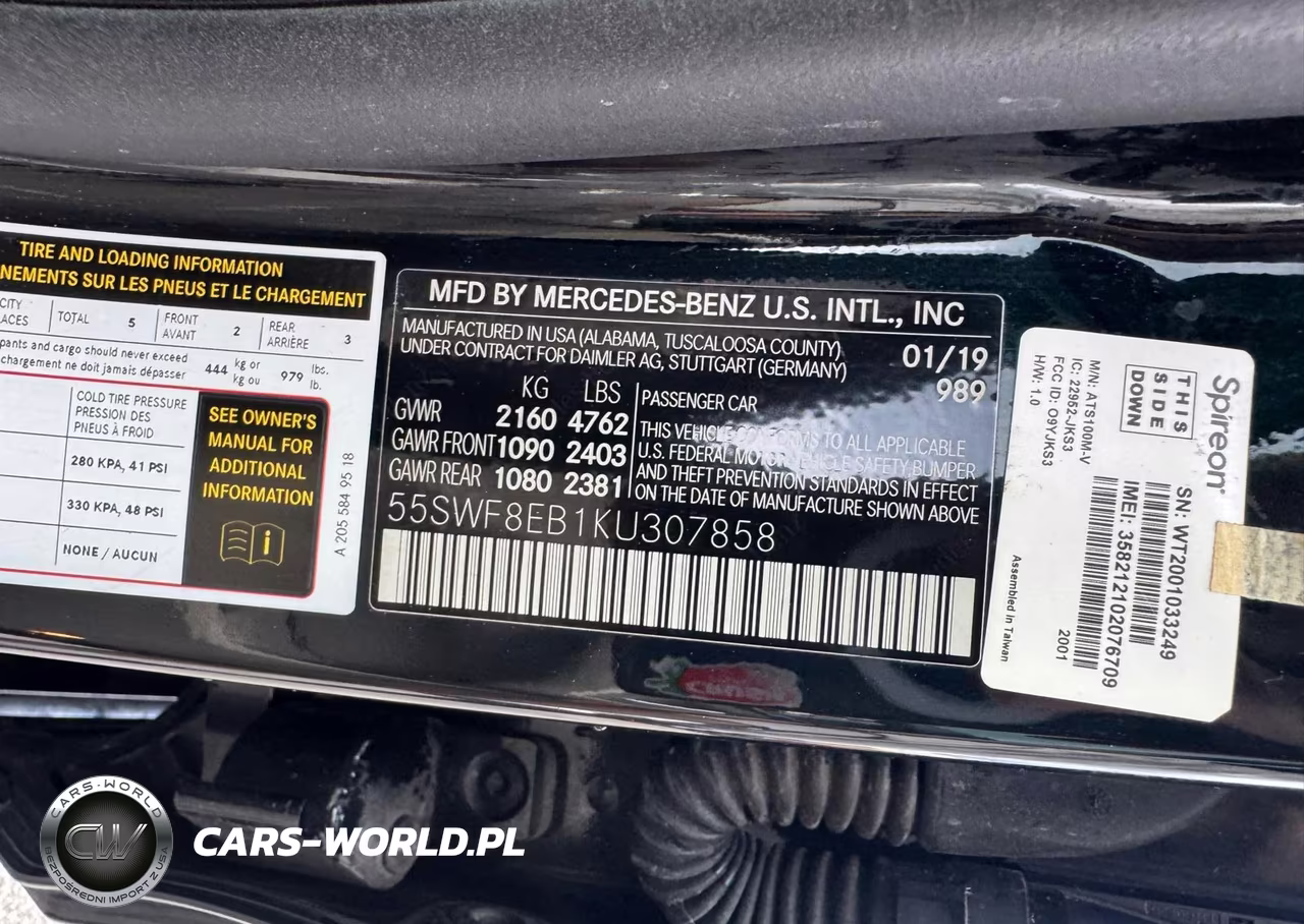 2019 Mercedes-Benz C 300 4Matic VIN:55SWF8EB1KU307858 - 9