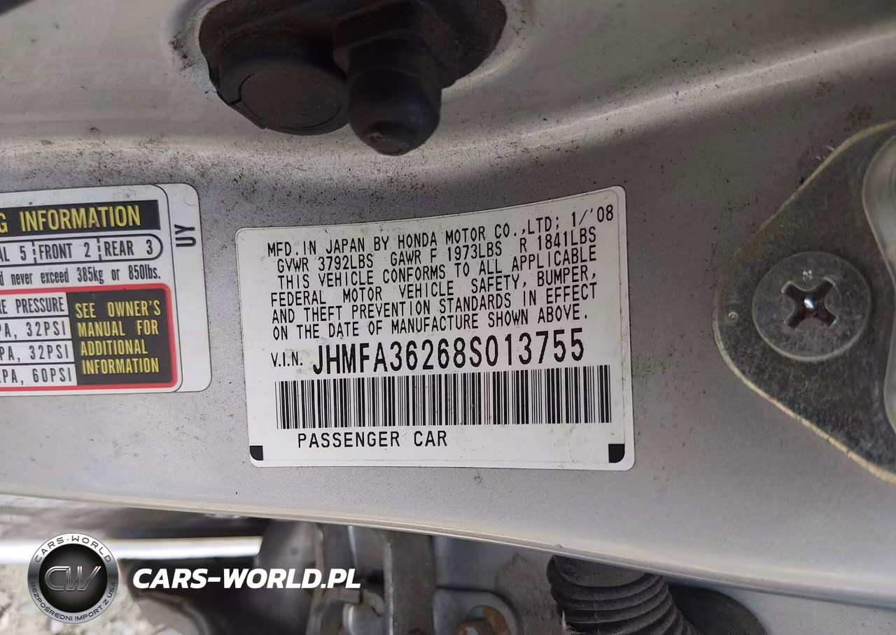 2008 Honda Civic Hybrid VIN:JHMFA36268S013755 - 9