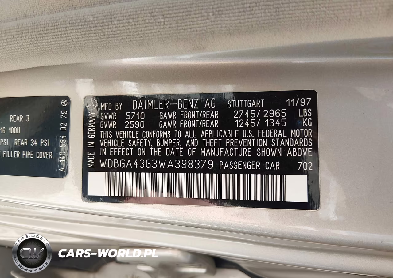1998 Mercedes-Benz S 420 VIN:WDBGA43G3WA398379 - 9