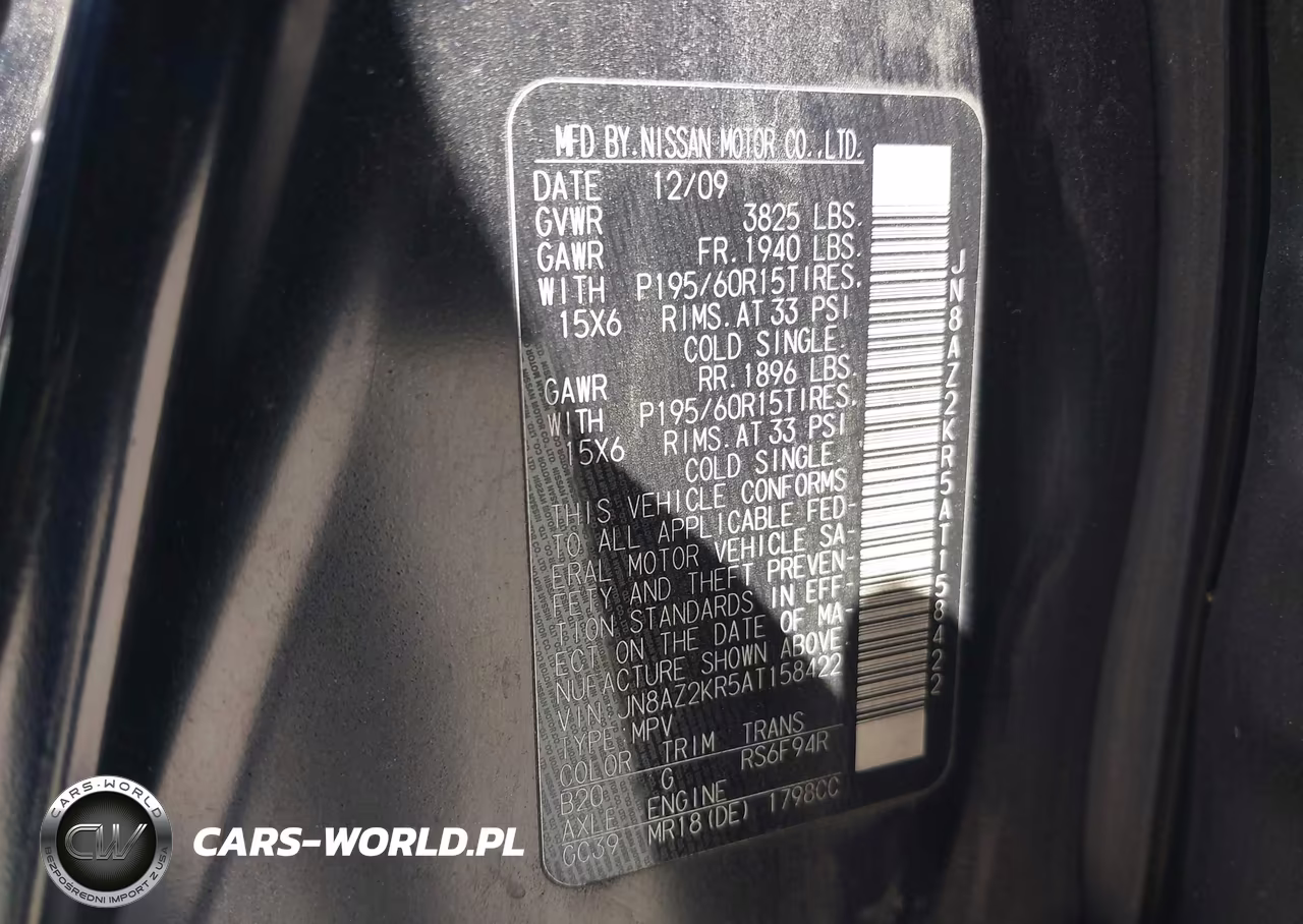 2010 Nissan Cube 1.8 VIN:JN8AZ2KR5AT158422 - 9