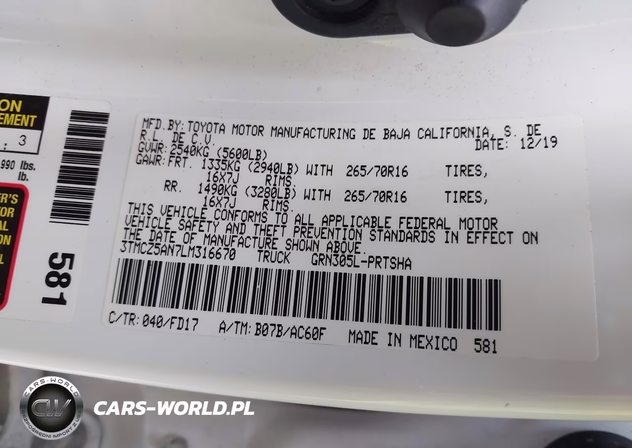 2020 Toyota Tacoma Trd Off-Road VIN:3TMCZ5AN7LM316670 - 9