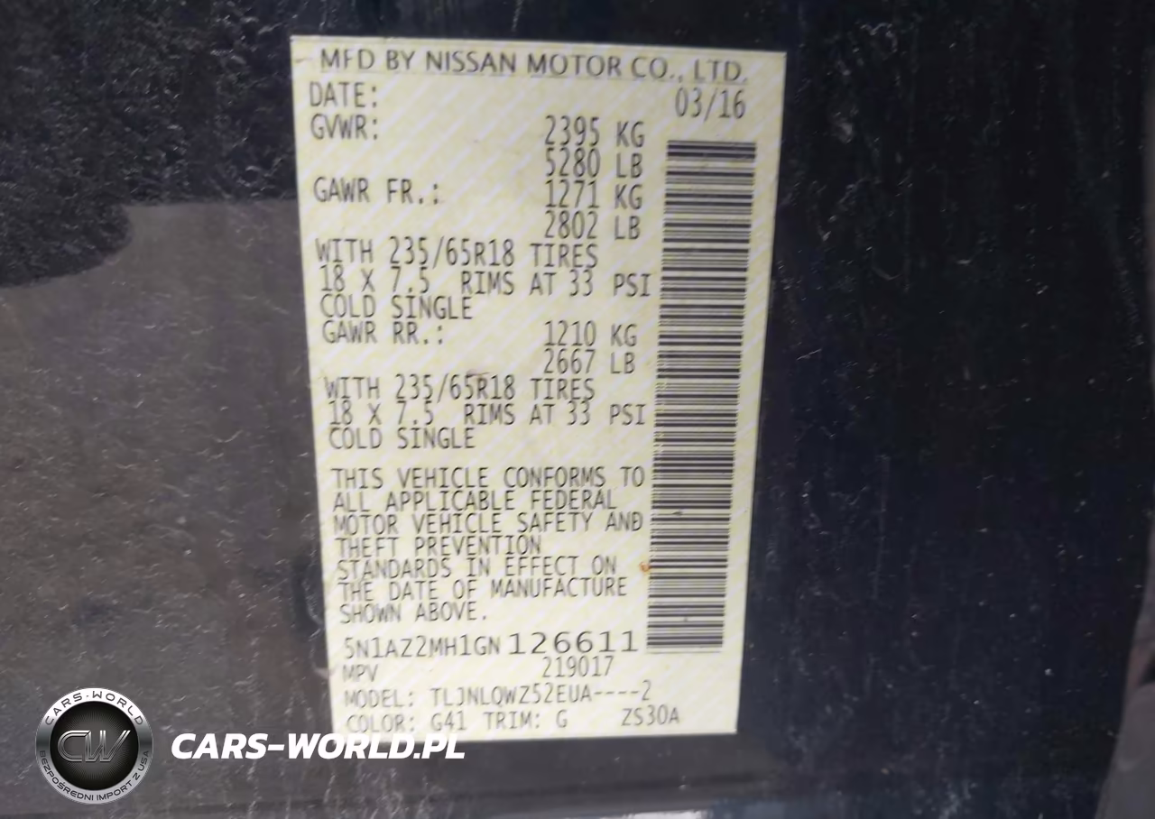 2016 Nissan Murano Sv VIN:5N1AZ2MH1GN126611 - 9