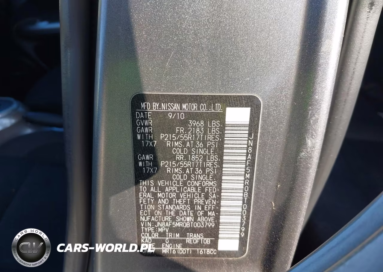 2011 Nissan Juke Sv VIN:JN8AF5MR0BT003799 - 9