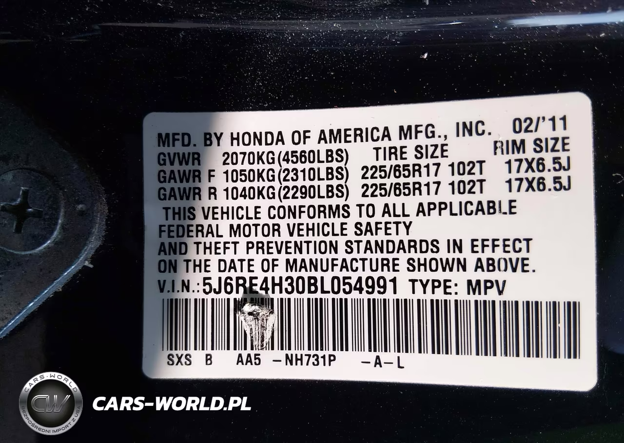 2011 Honda Cr-V Lx VIN:5J6RE4H30BL054991 - 9