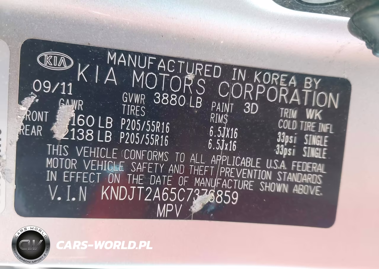 2012 Kia Soul + VIN:KNDJT2A65C7376859 - 9