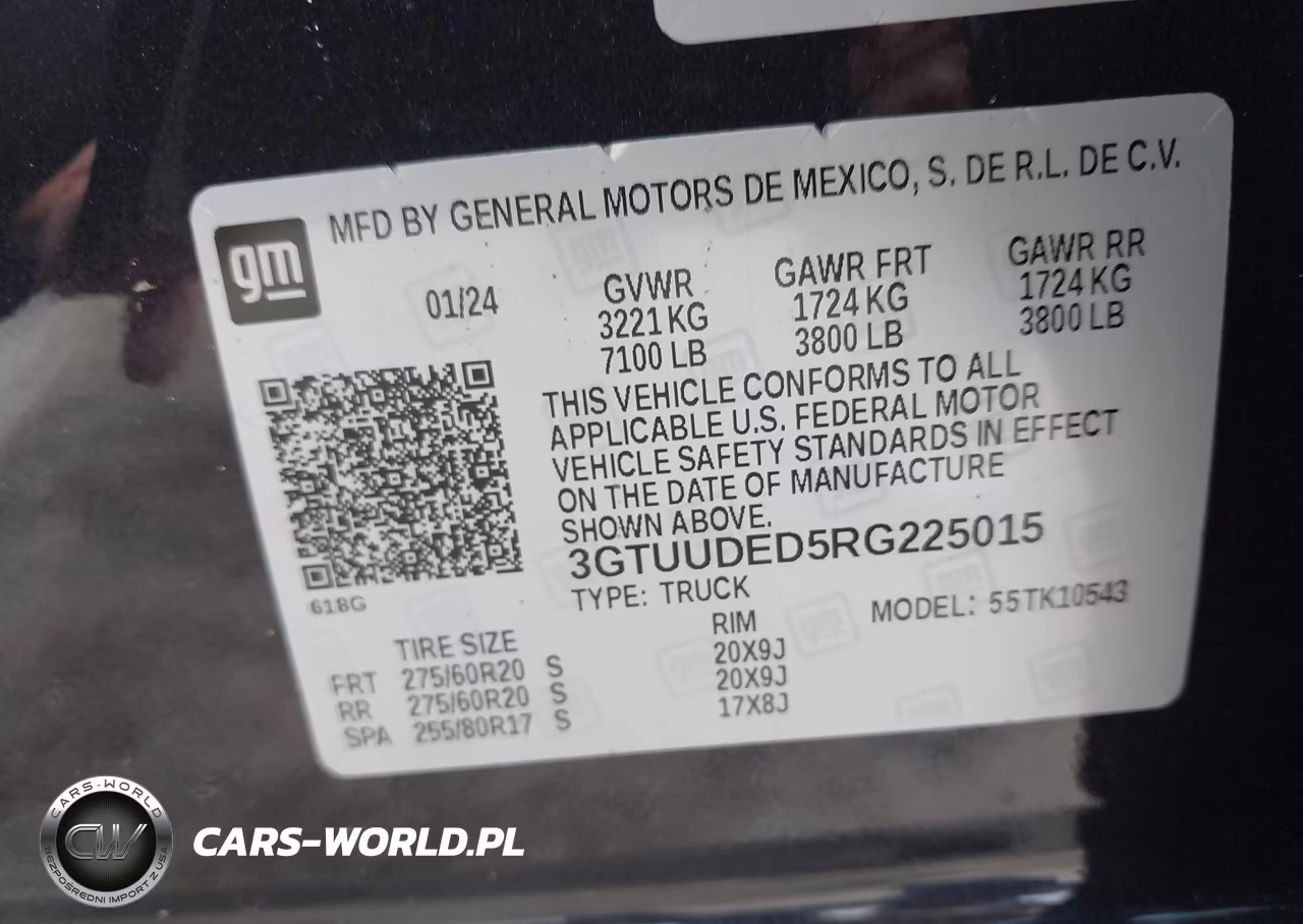 2024 GMC Sierra 1500 4Wd Short Box Slt VIN:3GTUUDED5RG225015 - 9