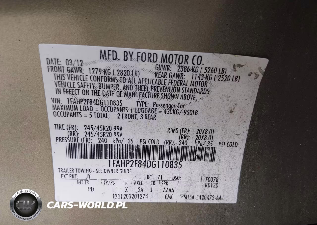 2013 Ford Taurus Limited VIN:1FAHP2F84DG110835 - 9
