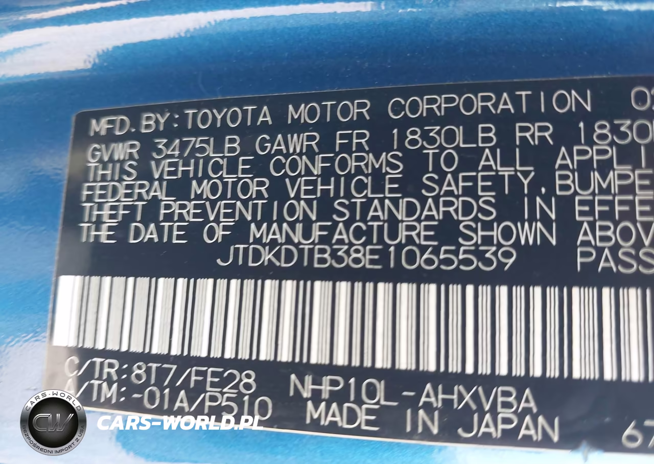 2014 Toyota Prius C One VIN:JTDKDTB38E1065539 - 9