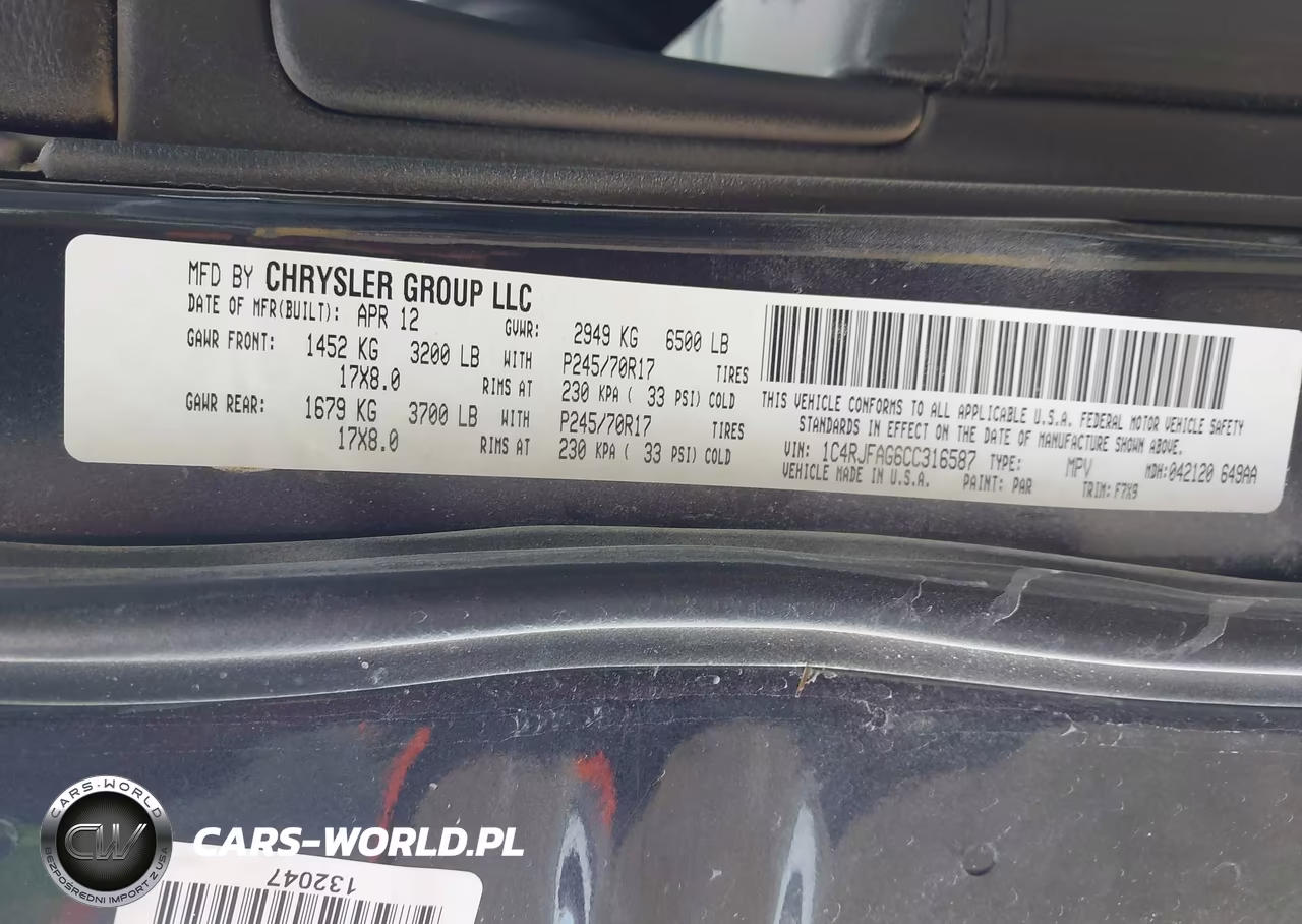2012 Jeep Grand Cherokee Laredo VIN:1C4RJFAG6CC316587 - 9