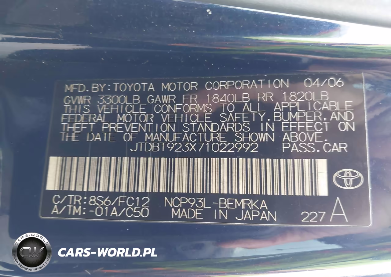 2007 Toyota Yaris S VIN:JTDBT923X71022992 - 9