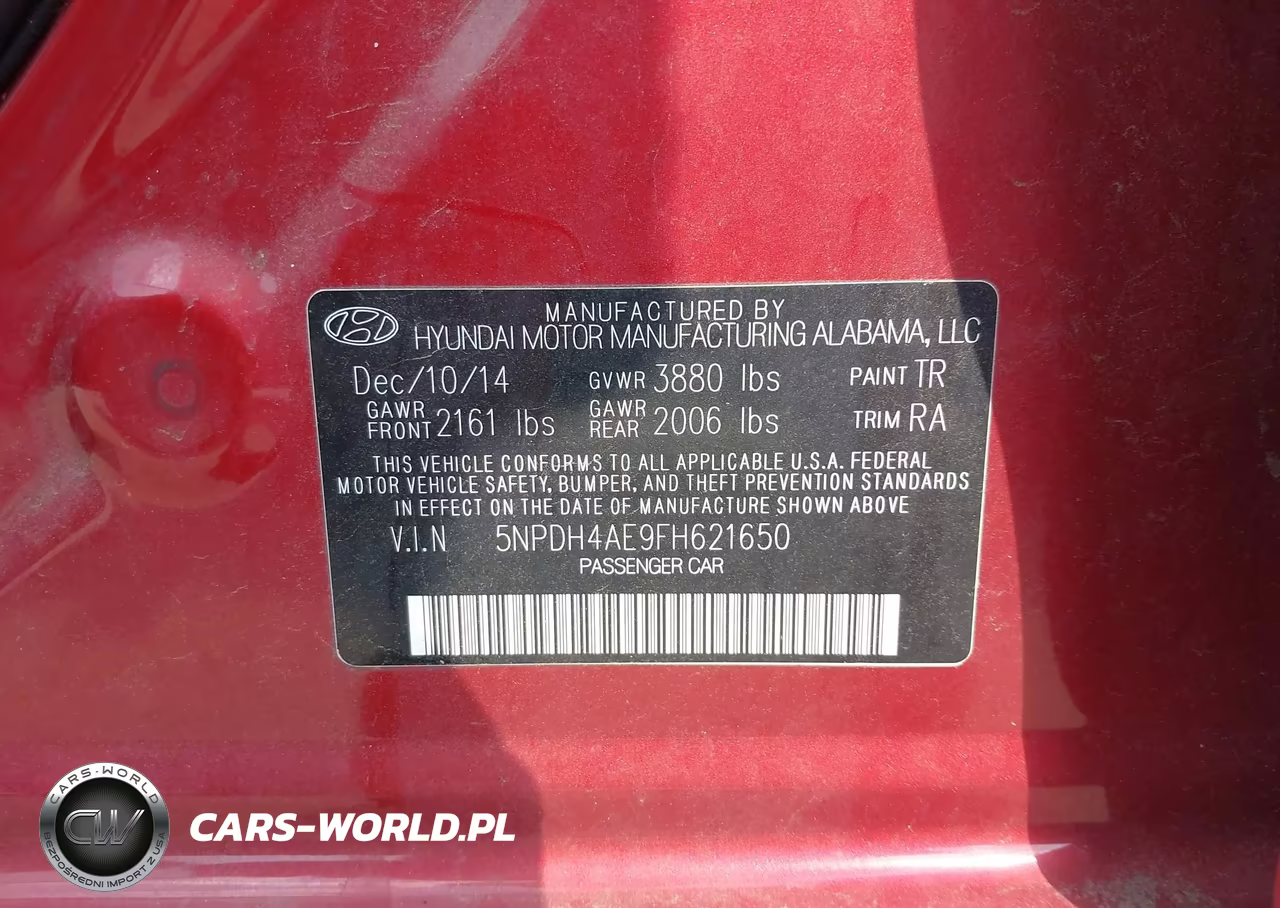 2015 Hyundai Elantra VIN:5NPDH4AE9FH621650 - 9